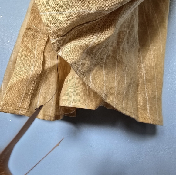 Reformation Barrington Pinstripe Linen Dress Yellow Size 4 NWT - Picture 6 of 12